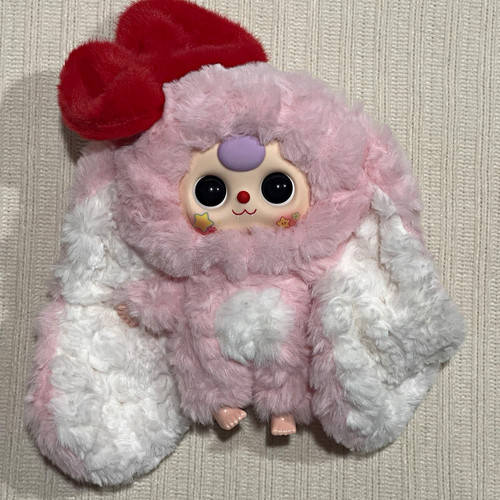 Mumu pink white rabbit plush - white,